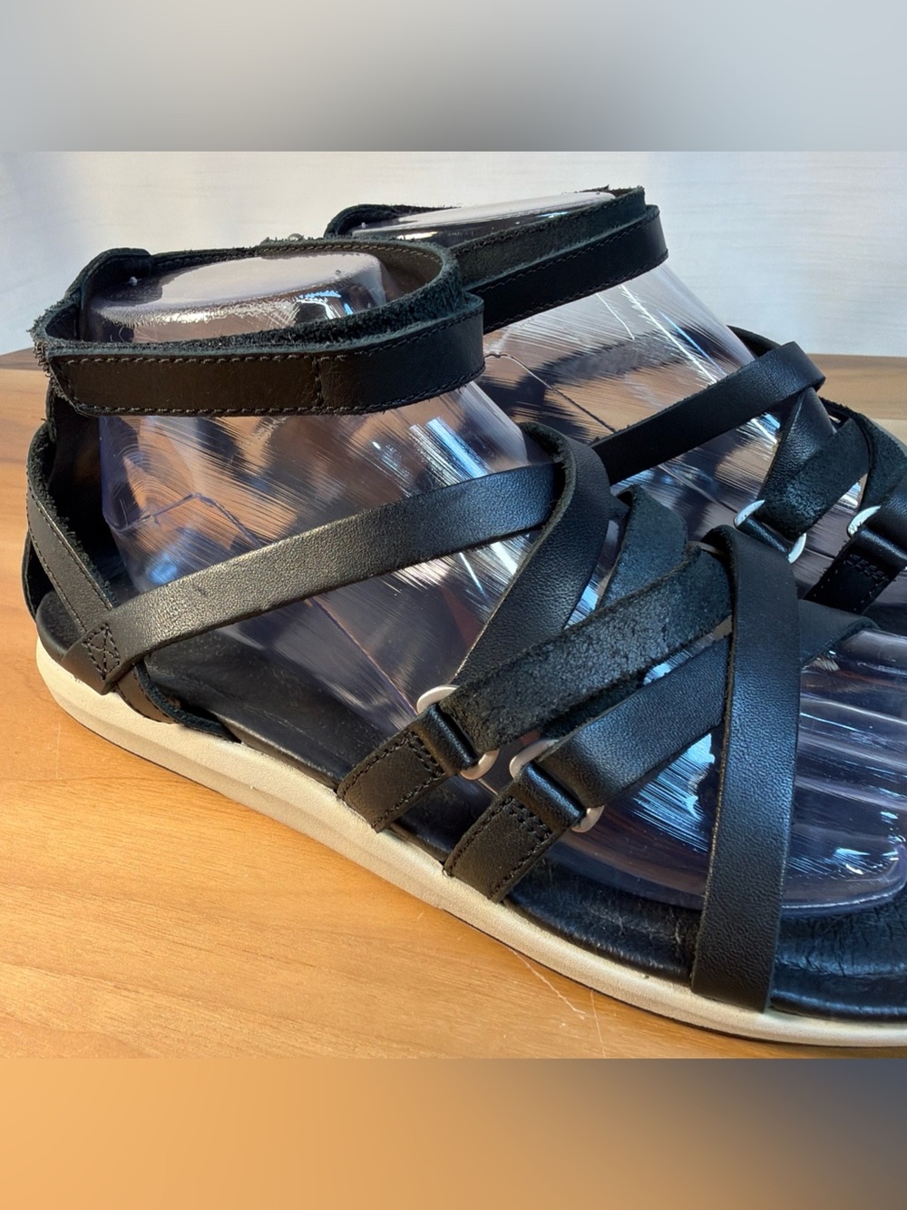 Merrell Women's Sz 9 Black Gladiator Ankle Leather Strappy Sandals Boho Comfort - Picture 2 of 13